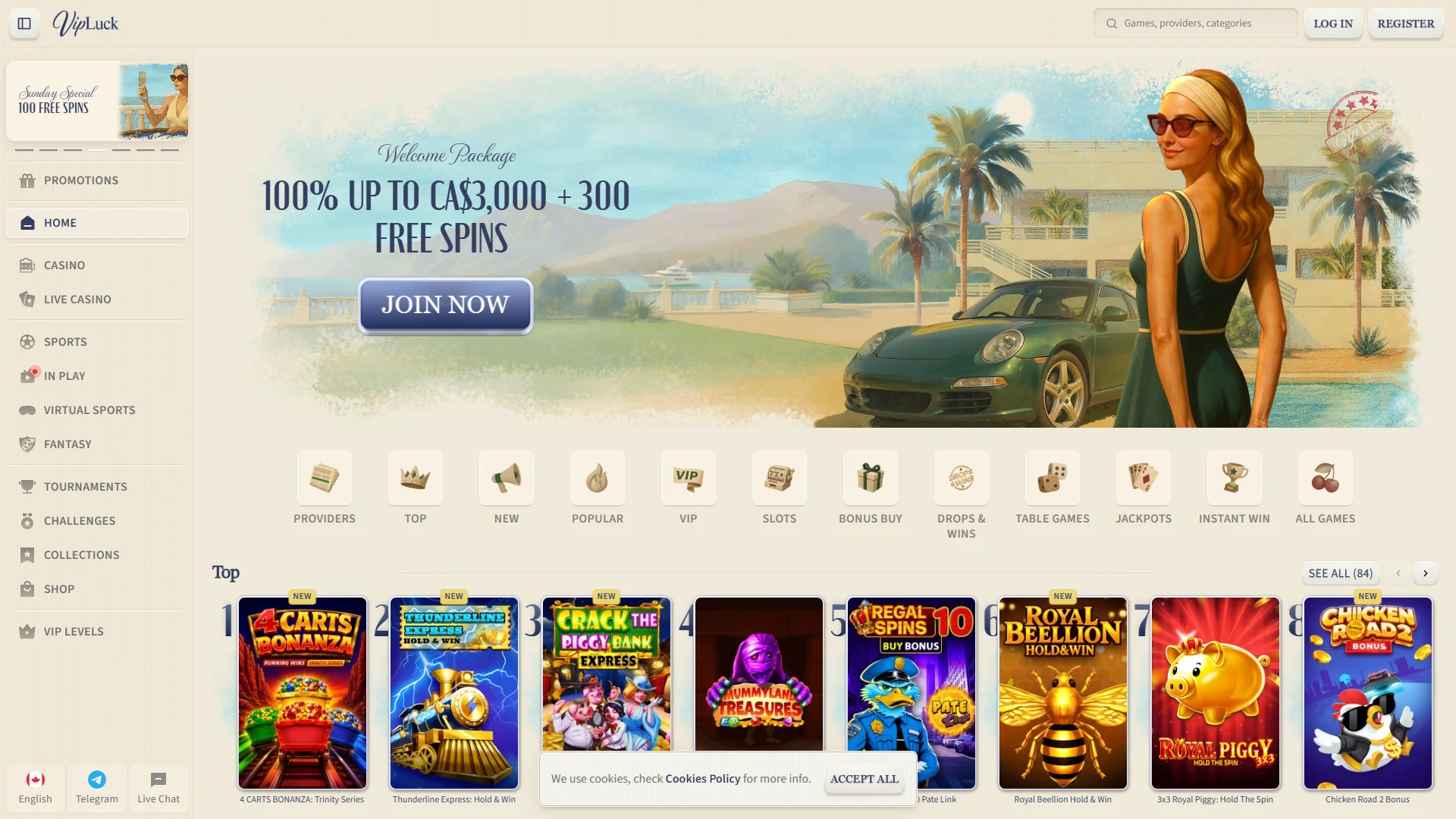 VipLuck homepage